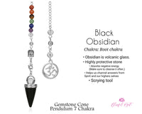 Orgonite Seven Chakra Gemstone Pendulum With Buddha and Om Charm - www.blissfulagate.com