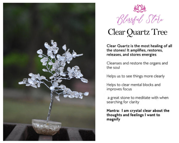 Clear Quartz Gemstone Bonsai Tree - www.blissfulagate.com