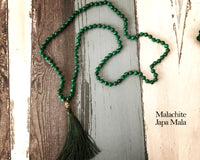 Green malachite 108 Beads Japa Mala With Buddha Charm