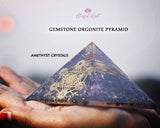 7 Chakra Amethyst Crystal Gemstone EMF Pyramids.