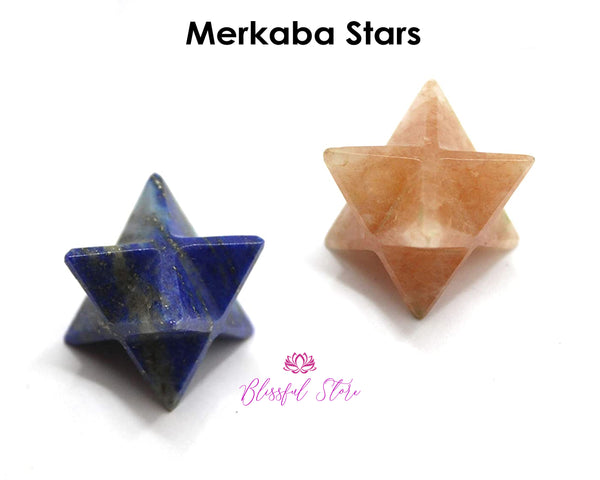 Lapis Lazuli And Orange Aventurine Merkaba Star Reiki Stones