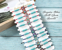 Turquoise Beads Colorful Turtle Stretch Bracelets .