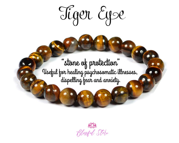 Genuine Tiger Eye 8mm Beads Bracelet