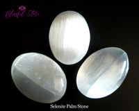 Polished Selenite Palm Stone Metaphysical Healing Stone