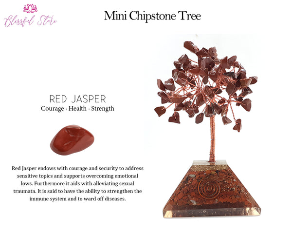 Red Jasper Orgonite Gemstone Pyramid Tree - www.blissfulagate.com