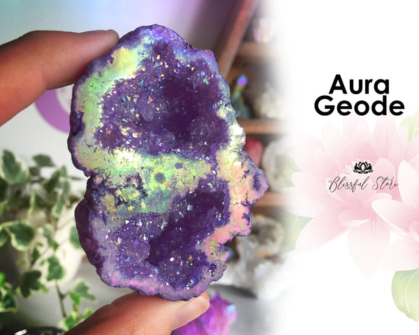 Purple Aura Geode Cluster