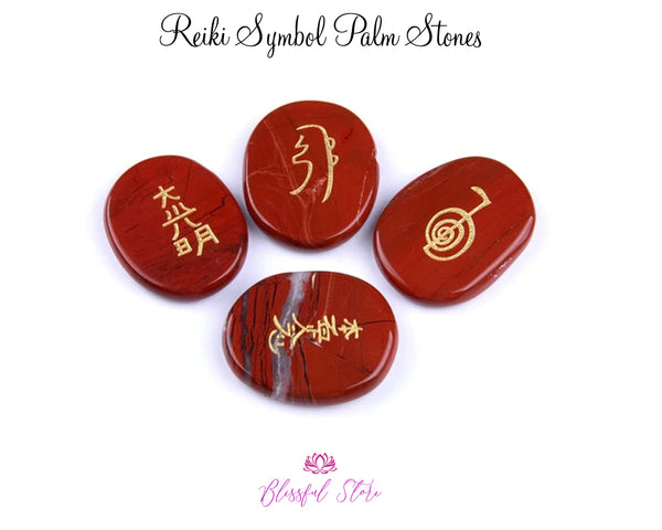 Red Jasper Reiki Symbols Palm Stones