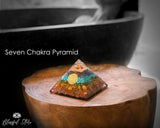 Seven Chakra Flower Of life Orgone Chakra Pyramid. - www.blissfulagate.com