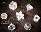 Clear Quartz Gemstone Platonic Set Solids Sacred Geometric Set