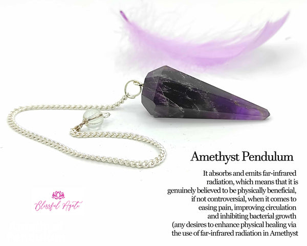 Orgonite Amethyst Gemstone Pendulum - www.blissfulagate.com