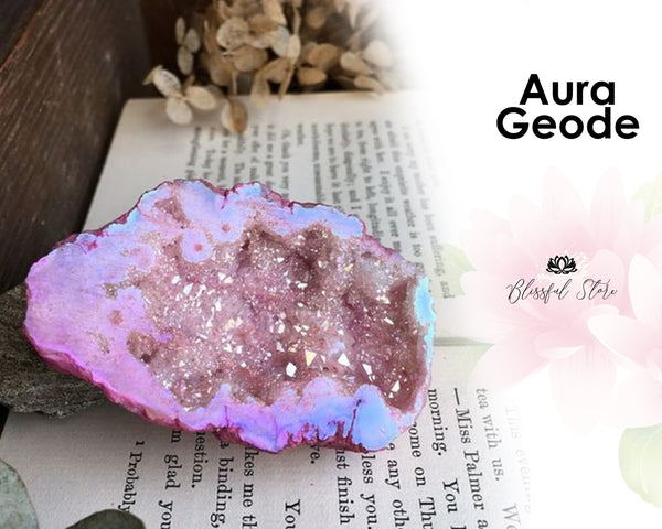 Sapphire Aura Geode Cluster