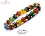 Seven Chakra Om Engraved Bracelet