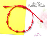 7 Knots Red String Bracelet - www.blissfulagate.com