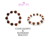 Clear Quartz Rudraksh Bracelet - www.blissfulagate.com