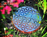 7 Chakra Flower of Life Orgone Water Charging Plate / Coaster