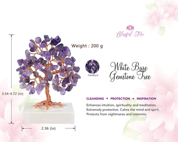 Amethyst White Base Gemstone Tree - www.blissfulagate.com