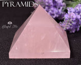 Gemstone Rose Quartz Mini Crystal Pyramid - www.blissfulagate.com