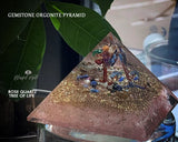 Rose Quartz Crystal Gemstone Tree of Life EMF Pyramids.