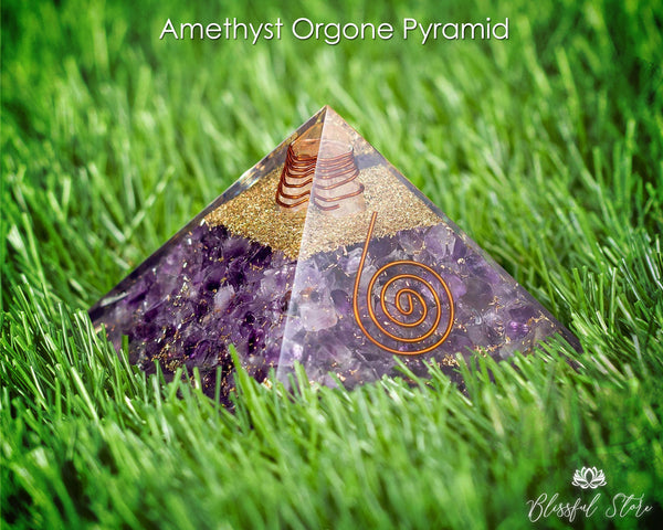 Amethyst Orgone Chakra Pyramid. - www.blissfulagate.com