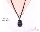 Black Obsidian Buddha Pendant. - www.blissfulagate.com
