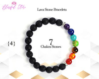 Lava Beads Seven Chakra Bracelet