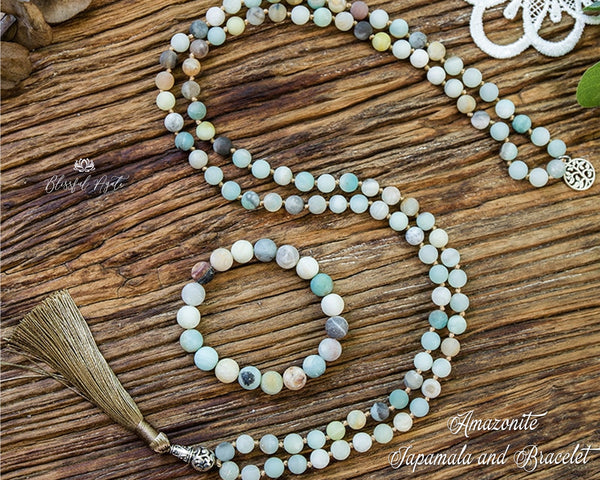 Amazonite Beads Japa Mala & Bracelet