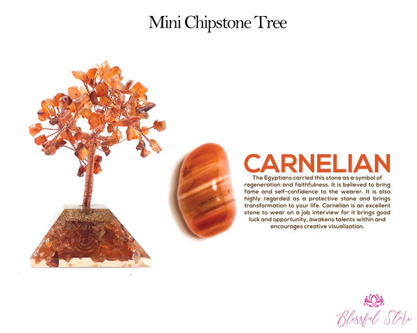 Carnelian Orgonite Gemstone Pyramid Tree - www.blissfulagate.com