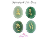 Aventurine Reiki Symbols Palm Stones - www.blissfulagate.com
