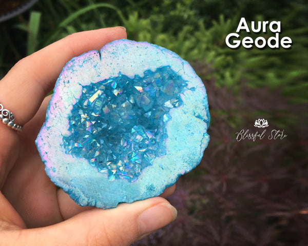 Turquoise Aura Geode Cluster