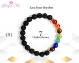 Lava Beads Seven Chakra Bracelet
