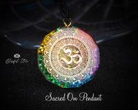 Orgonite EMF Om Symbol Seven Chakra Pendant