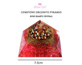 7 Chakra Rose Quartz Crystal Gemstone EMF Pyramids.