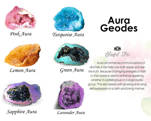 Aura Geode Cluster - www.blissfulagate.com