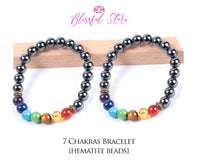 Seven Chakra Hematite Bracelet