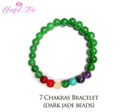 Seven Chakra Dark Jade Bracelet