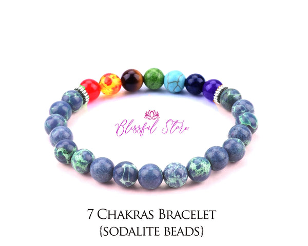 Seven Chakra Sodalite Bracelet