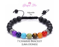 Seven Chakra lava Beads Bracelet