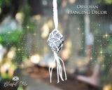 Obsidian Raw Stone Hanging Ornament
