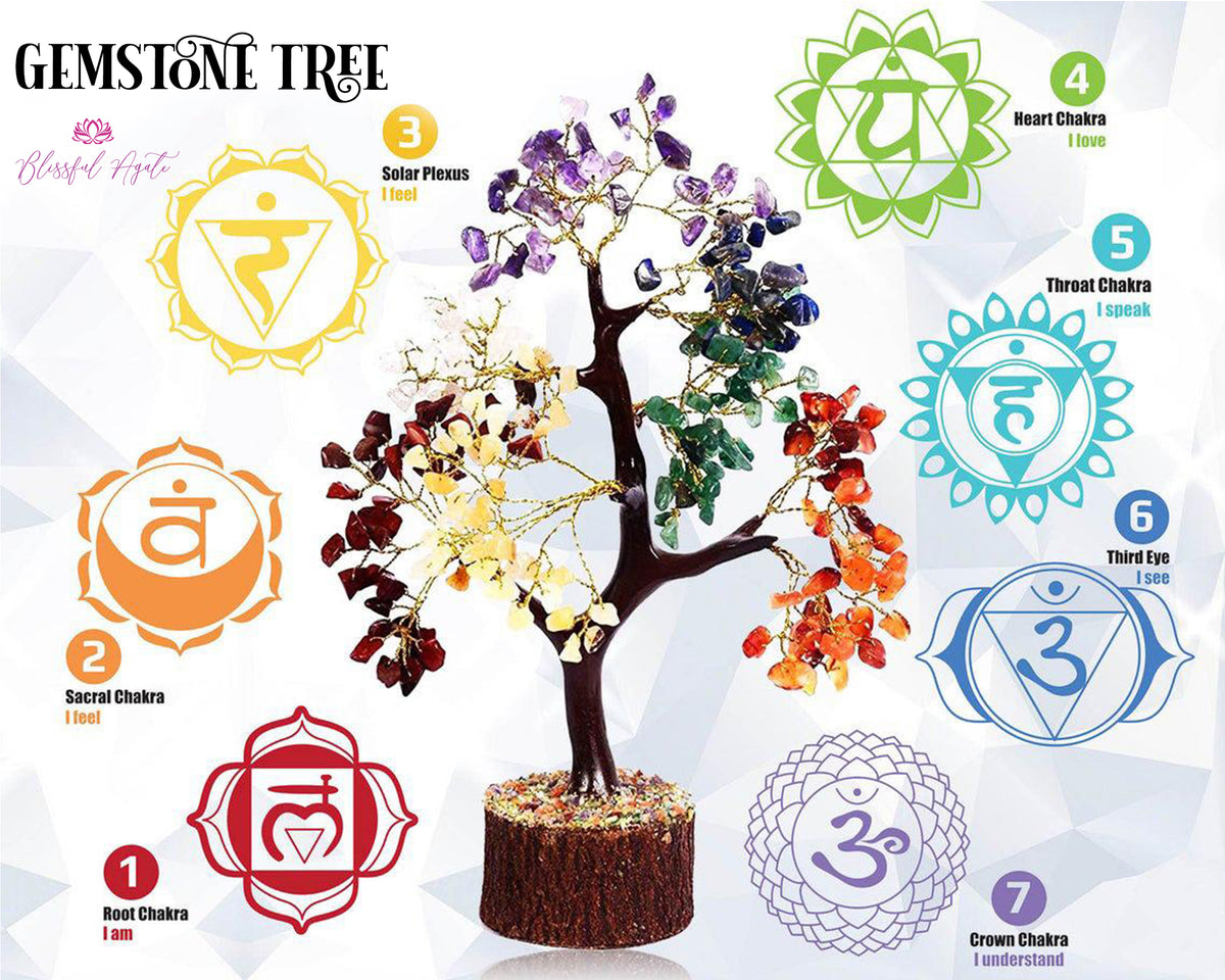 Seven Chakra Gemstones Tree of Life - Reiki Charged Feng Shui Decor