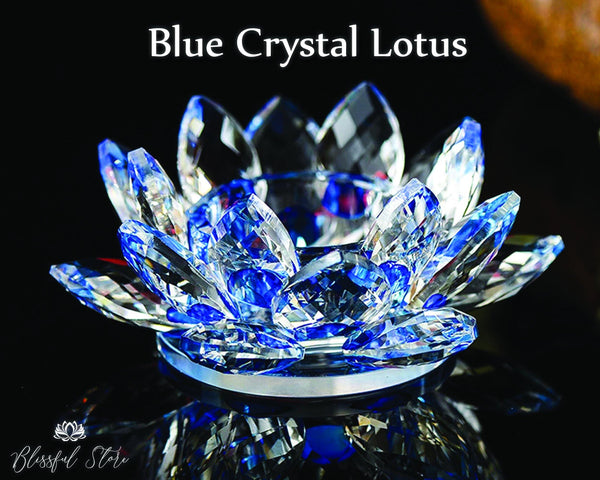 Blue Color Crystal Lotus - www.blissfulagate.com