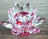 Red Color Crystal Lotus - www.blissfulagate.com