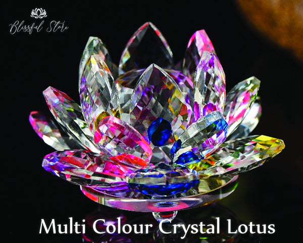 Multi Color Crystal Lotus - www.blissfulagate.com