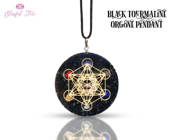 Orgonite Black Obsidian Gemstone Pendant - www.blissfulagate.com