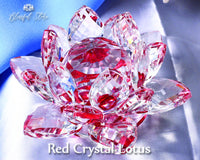 Red Color Crystal Lotus - www.blissfulagate.com