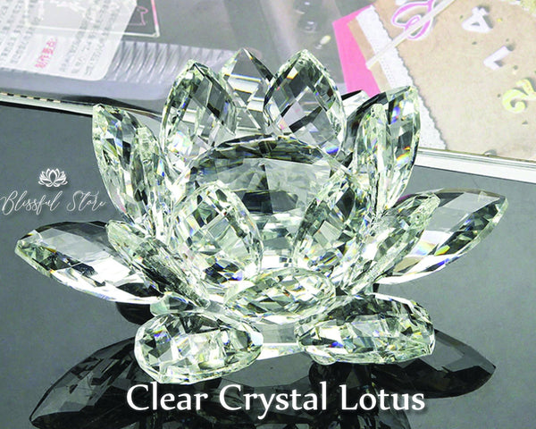 Crystal Clear Color Crystal Lotus - www.blissfulagate.com