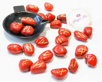 Red Jasper Rune Stones Set - www.blissfulagate.com