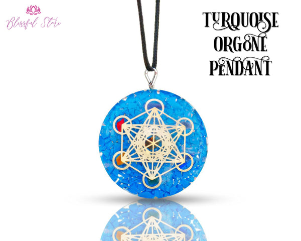 Orgonite Turquoise Gemstone Pendant - www.blissfulagate.com