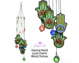 Hand Of Hamsa Wind Chimes Evil Eye - www.blissfulagate.com