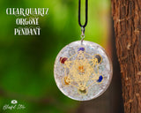 Orgonite Clear Quartz Gemstone Pendant - www.blissfulagate.com