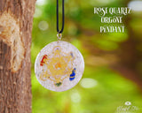Orgonite Rose Quartz Gemstone Pendant - www.blissfulagate.com